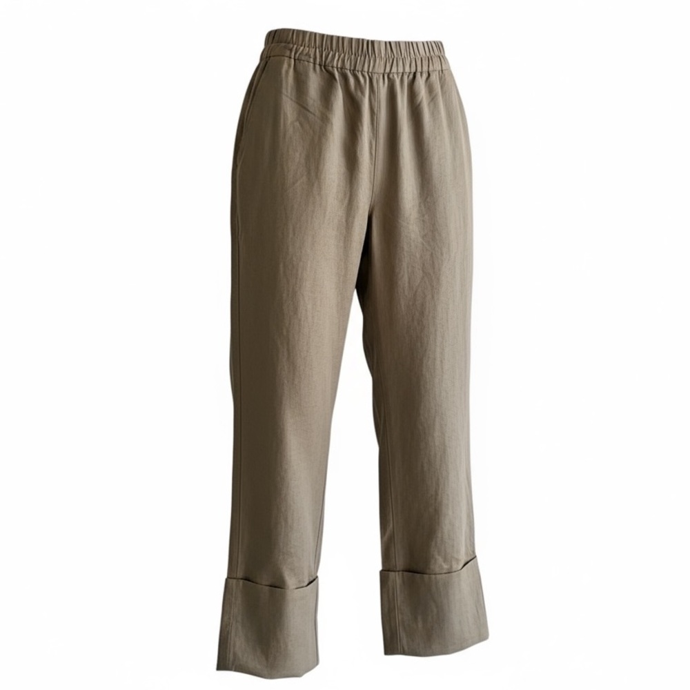 ZARA Green Wide Cuff Ankle Pants Women’s XS